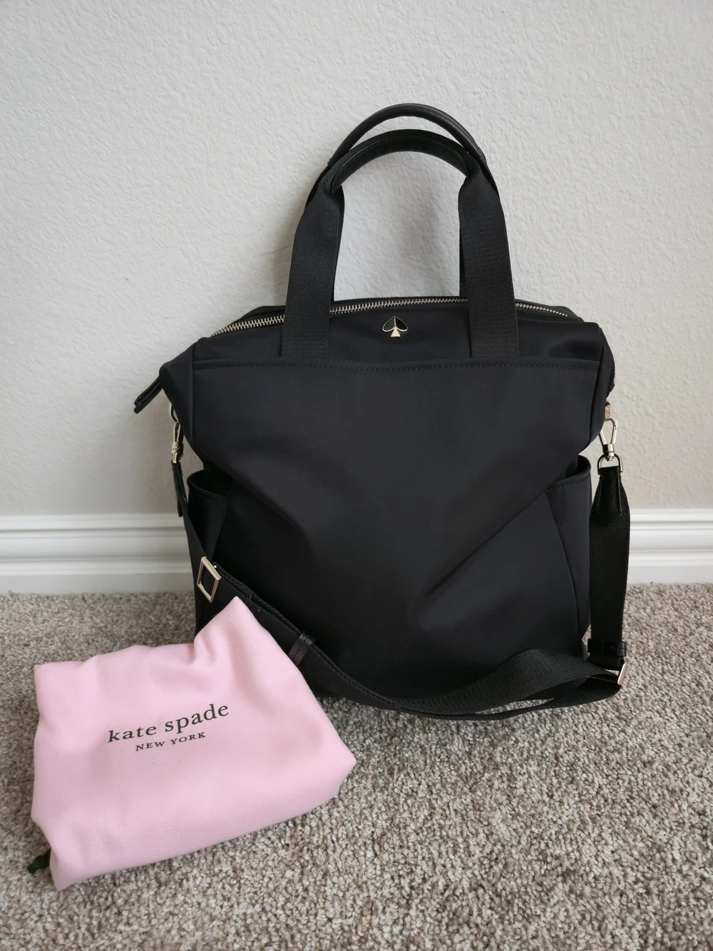 kate spade Black Nylon Convertible Backpack